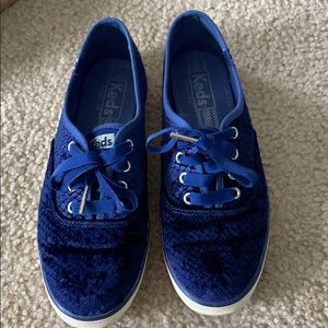 KEDS blue velvet sneakers